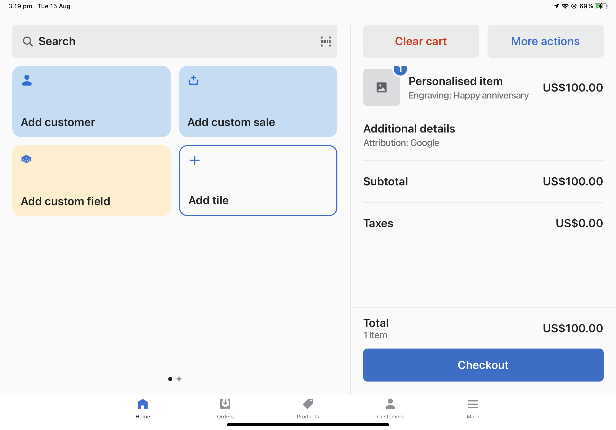 field list in shopify pos adding instore attribution