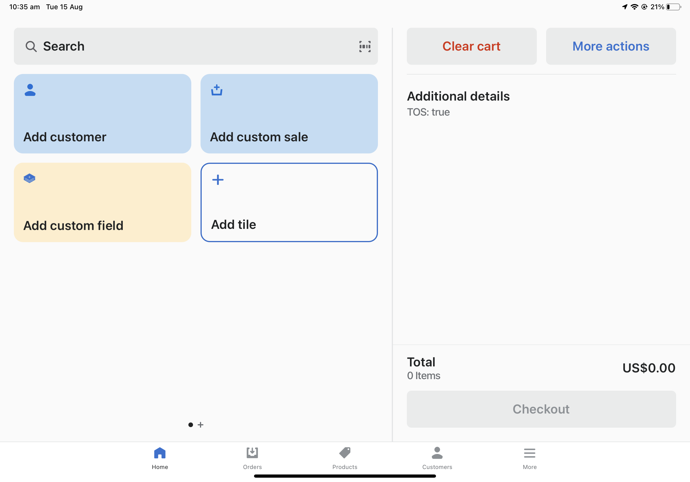 applied the terms of service consent field to shopify pos order